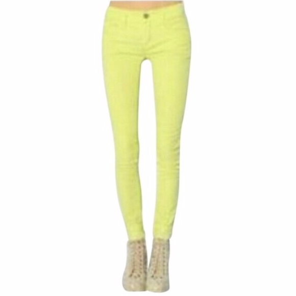 FREE PEOPLE Lime Green Yellow Corduroy Pants 28 - Picture 2 of 7